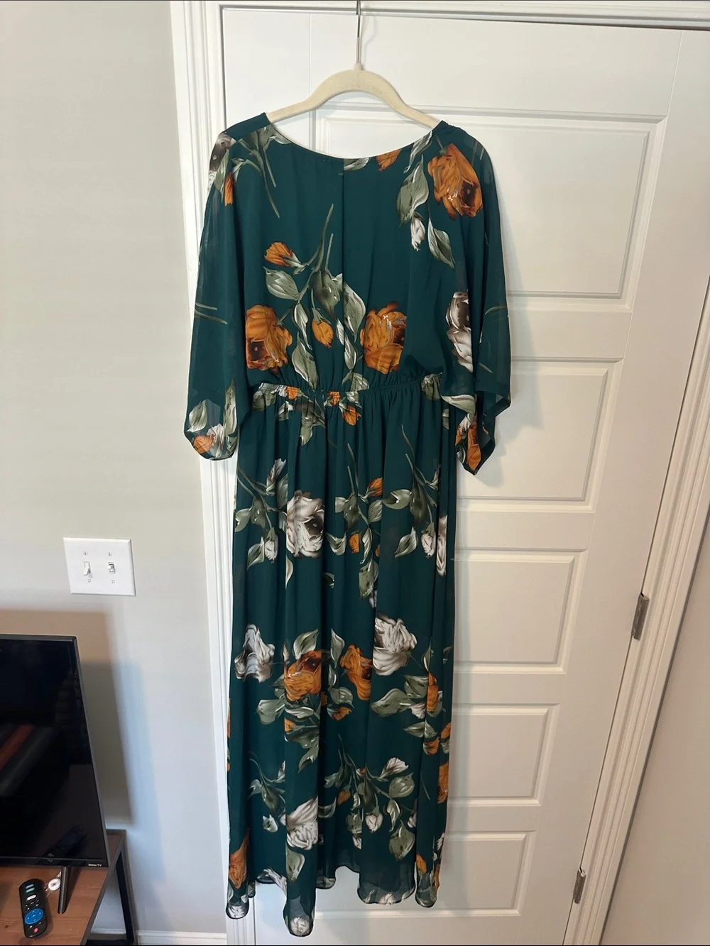 Baltic Born Green Floral Wrap Maxi Dress Size M